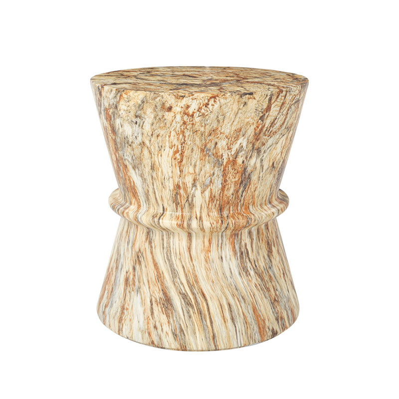 Hourglass shape Outdoor Side Table, Amber/Brown