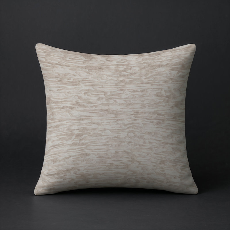 Coussin décoratif intérieur et extérieur Modern, Carré 16 po, Ivoire / beige / taupe abstrait 3