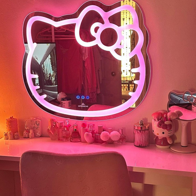 Miroir de bureau pliable portable Hello Kitty, miroir de dessin