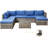 Sandera 141.6'' Wide 7 - Person Outdoor Seating Group with Cushions-1360769254