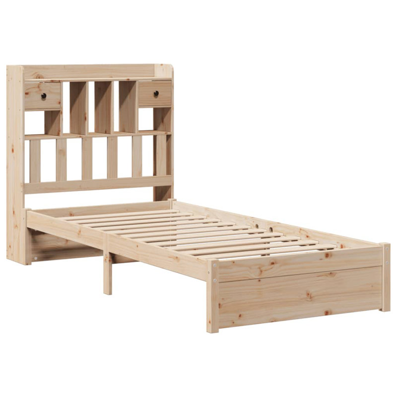 Arshanti Solid Wood Bed, Natural, 80cm x 190cm