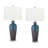 31'' Blue/Grey Table Lamp Set USB