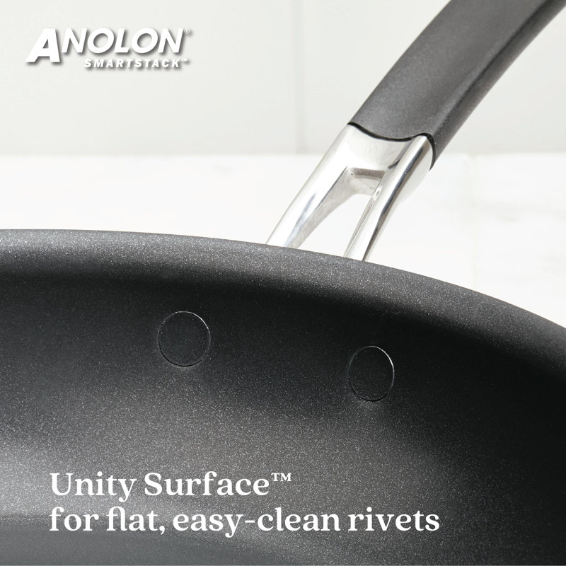 Anolon Hard Anodized Nonstick Nesting Frying Pans / Skillet Set, 2 Piece, 10" & 12"