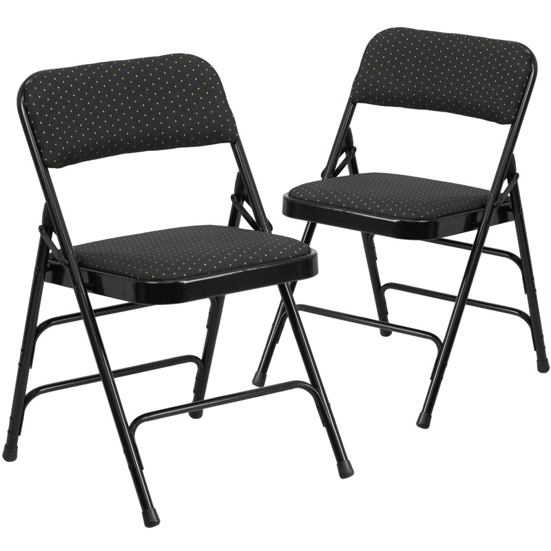 Chaise pliante en métal Olverson, Noir