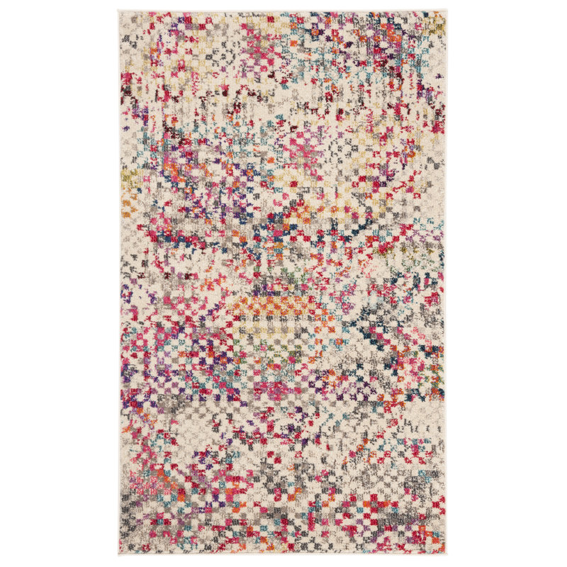 Hertzler Abstract Multicolor Area Rug, Rectangle 6'7" x 9'2"