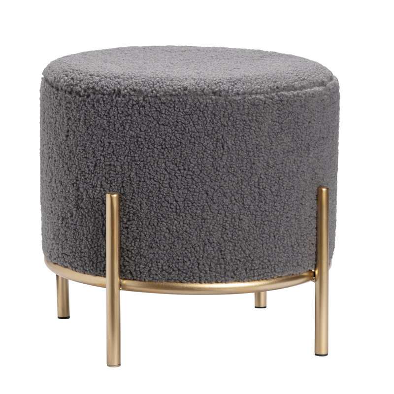 Iron Accent Stool, Gray