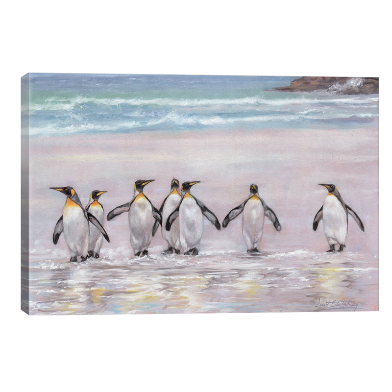7 Penguins - Wrapped Canvas Painting, 152.5 cm H x 101.5 cm W