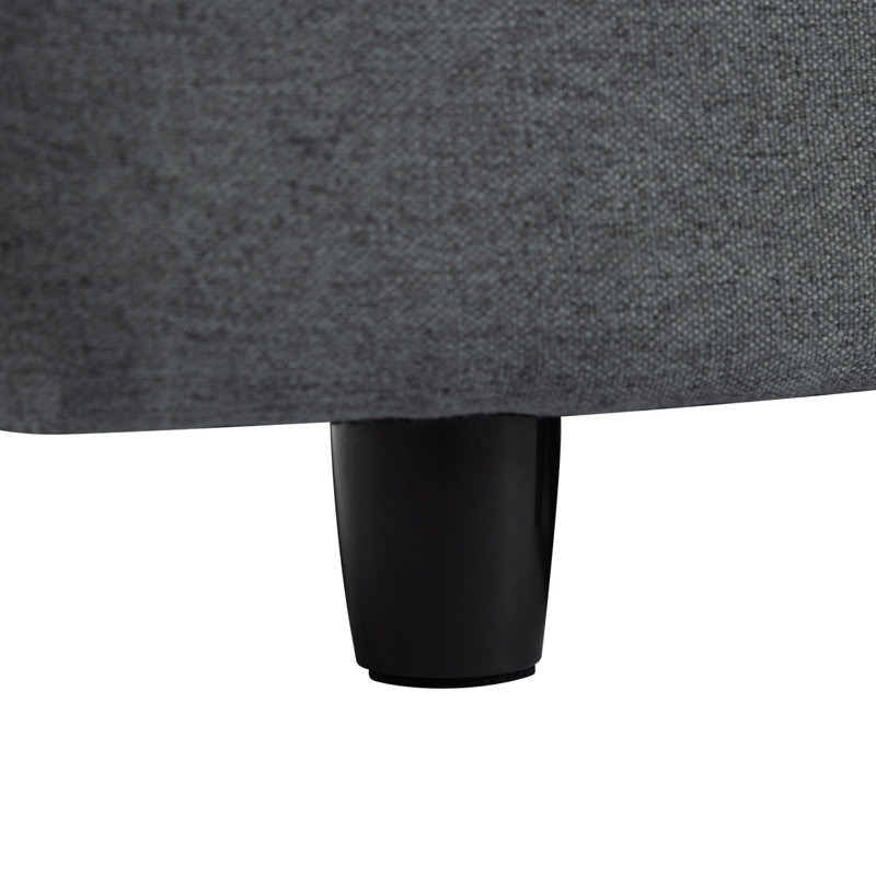 Canapé modulaire rembourré rembourré en duvet Modern Canapé, canapé en L avec méridienne réversible, Gris foncé