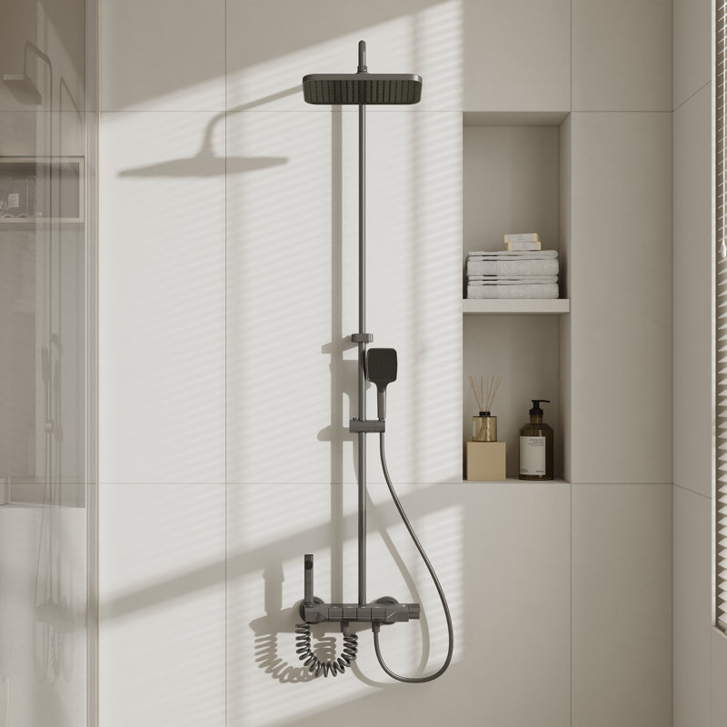 4-In-1 Shower System With Rainfall, Handheld, Waterfall, And Spray Gun For Spa Bathroom Upgrade