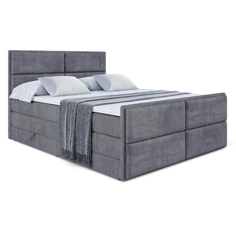 Bed, 120cm W x 200cm D, Dark gray