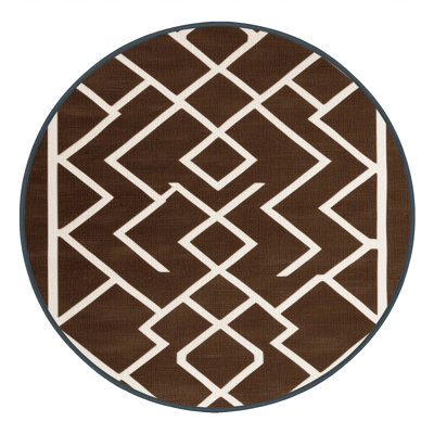 Machine Washable Trellis Brown Area Rug