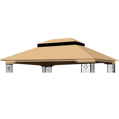 Auvent de remplacement pour pavillon de jardin 10 pi x 12 pi - Brun clair Qualité et eau. Toit à deux niveaux avec filet d'évacuation. Convient au pavillon de jardin 10X10. Rendez votre espace invitant pour créer une ambiance délicieuse