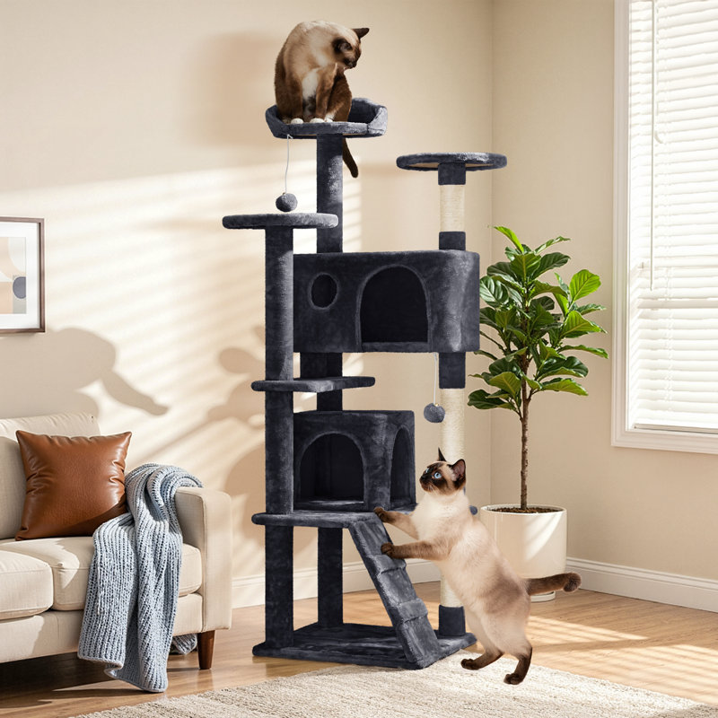 Arbre à chat 61,5 po Dagenham, Noir, H 61,5 po x l 19,5 po x P 19,5 po