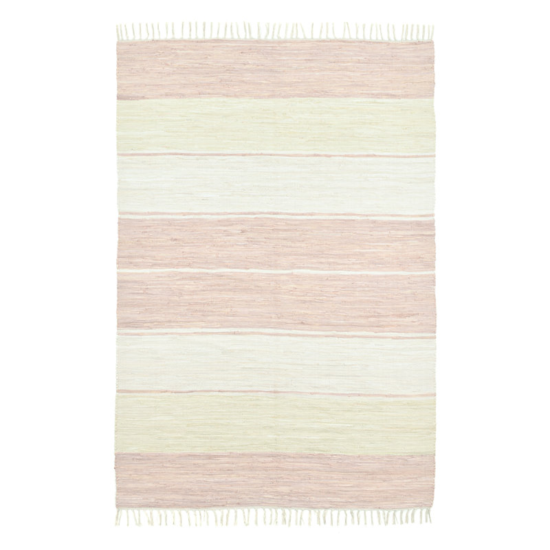Leonhardt Striped Cotton Hand Woven Area Rug, Rectangle 160 x 230cm