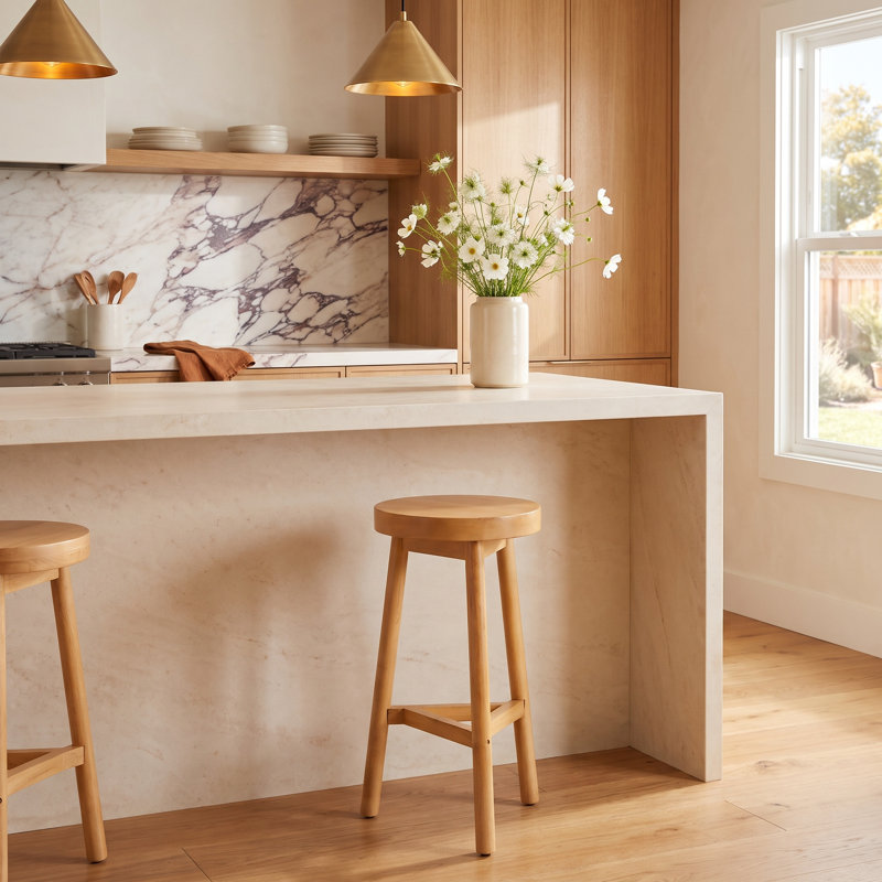 Severine Solid Wood 25.60'' Counter Stool