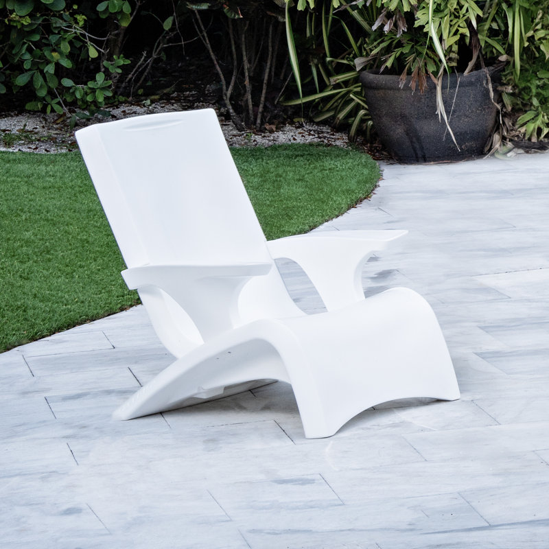 White Plastic Modern Adirondack Chaise Lounge Chair
