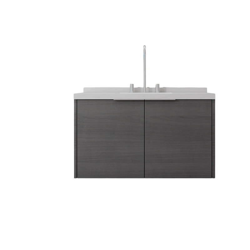 Meuble-lavabo flottant 36 po avec lavabo 36 po, Gris foncé, 36"