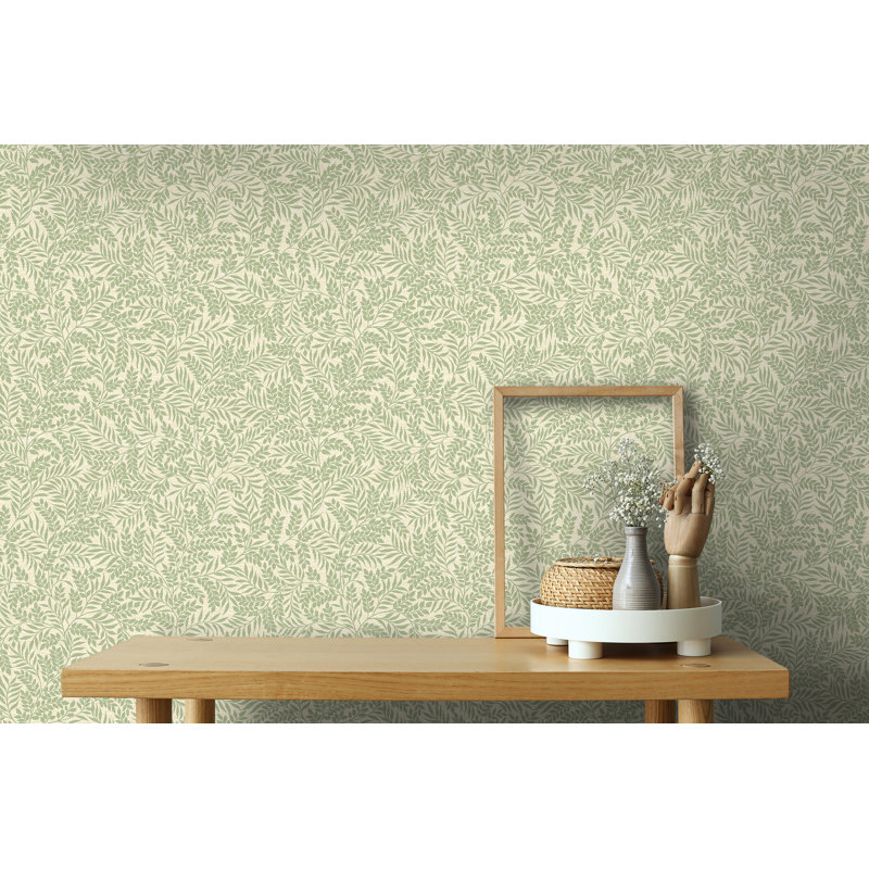 Rouleau de papier peint L 33 pi x l 20,8 po Lanesha, Vert sauge