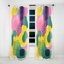 Eladio jaune et vert abstrait Collages Enchantment - Rideau moderne - Velours obscurcissant - 1 panneau-1556168442