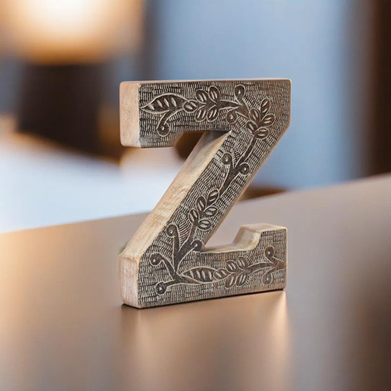 Haddam Text & Numbers Letter Block, Z, Gray