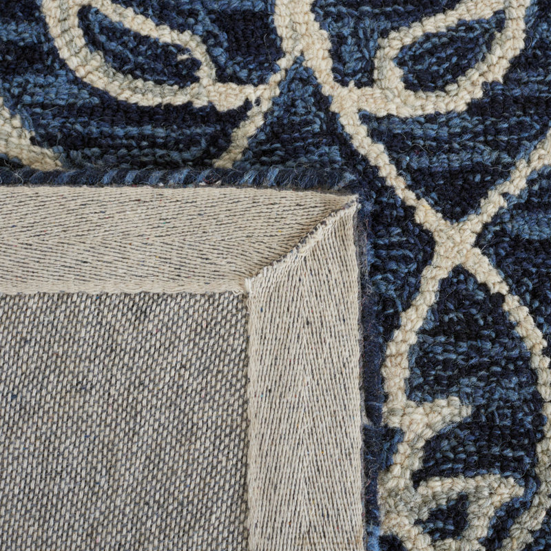 Tapis bleu marine / ivoire Jardin 601, Rectangle de 5 pi x 8 pi