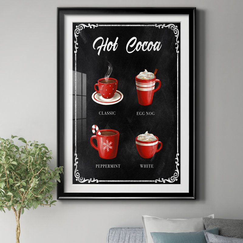 Cacao chaud - reproduction de cadre photo sur papier, H 26,5 po x l 36,5 po x P 1,5 po, Papier encadré noir