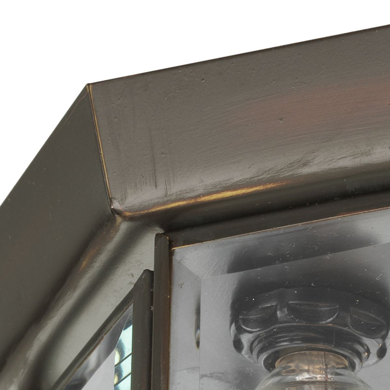 Plafonnier encastré en verre biseauté Manolla, H 6,25 po x l 11,125 po x P 11,125 po