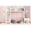 Lit mezzanine simple blanc avec 4 tablettes et tablette de rangement ouverte