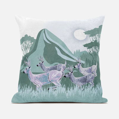 Reindeer Herd Outdoor Reversible Throw Pillow