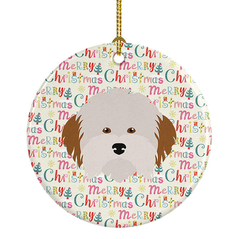 Ornement suspendu chien havanais Merry Christmas