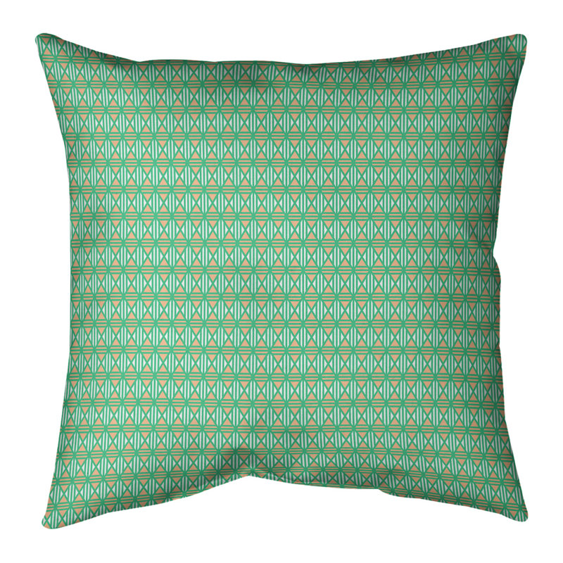 Katelyn Elizabeth Geometric Reversible Throw Pillow, 16" x 16", No Fill, Green/Orange