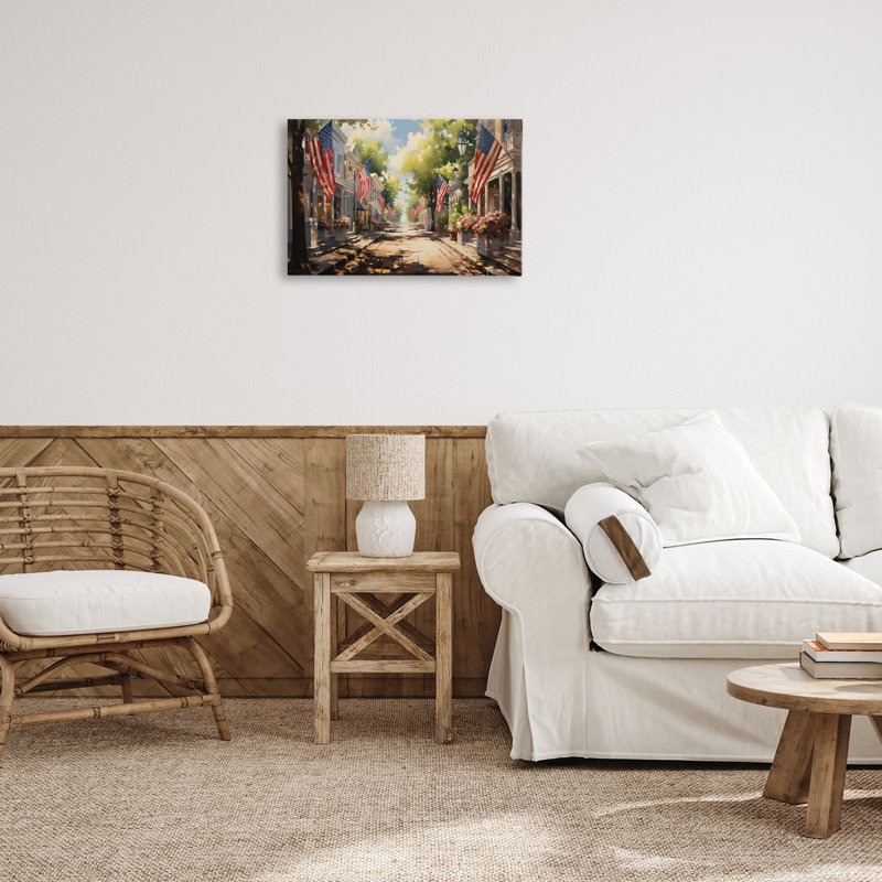  Art mural sur toile, "Drapeau américain" par Arlington Prints, H 16 po x l 24 po