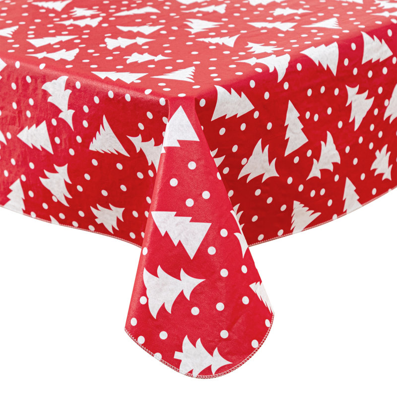 Nappe de Noël en vinyle avec envers en flanelle 52 po x 90 po