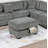 Sectional sofa with chaise longue and footstool