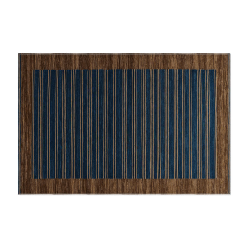 HorizontalStripes Gray Indoor and Outdoor Area Rug, Rectangle 3' x 5'