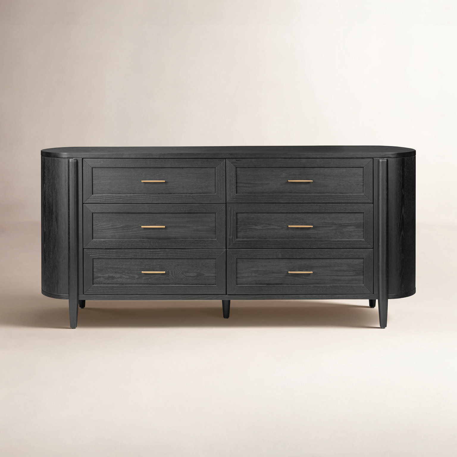 Larsen 6 Drawer Dresser-Drifted Matte Black Veneer