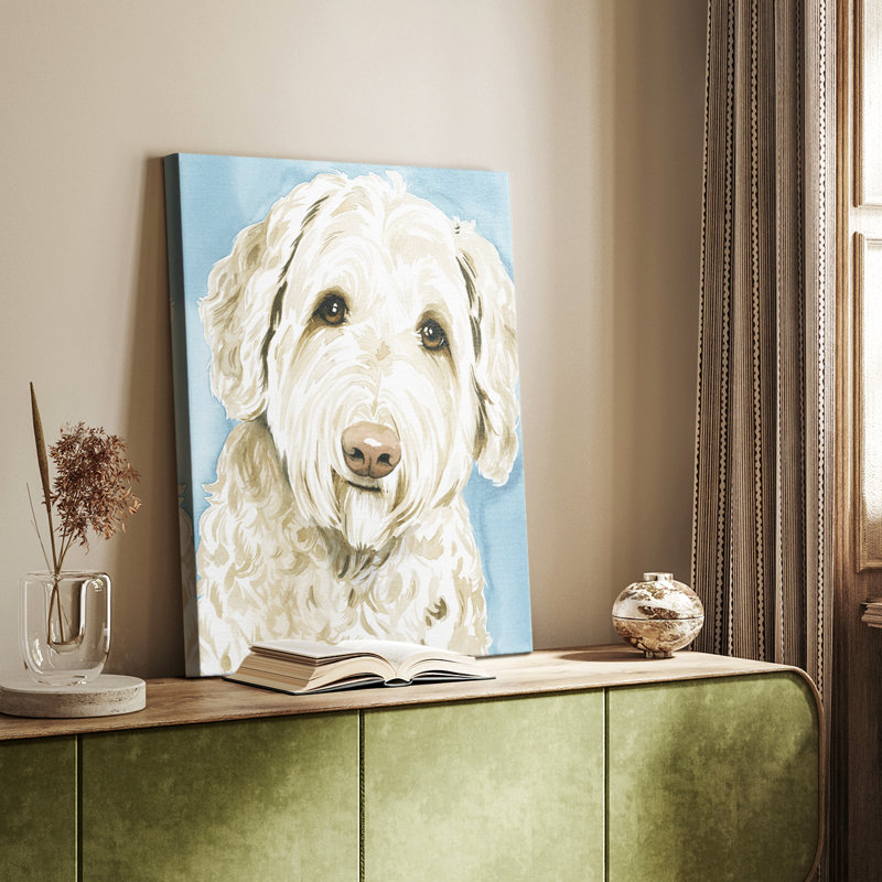 Labradoodle I -Custom Wrapped Gallery Cavas, 36" H x 24" W