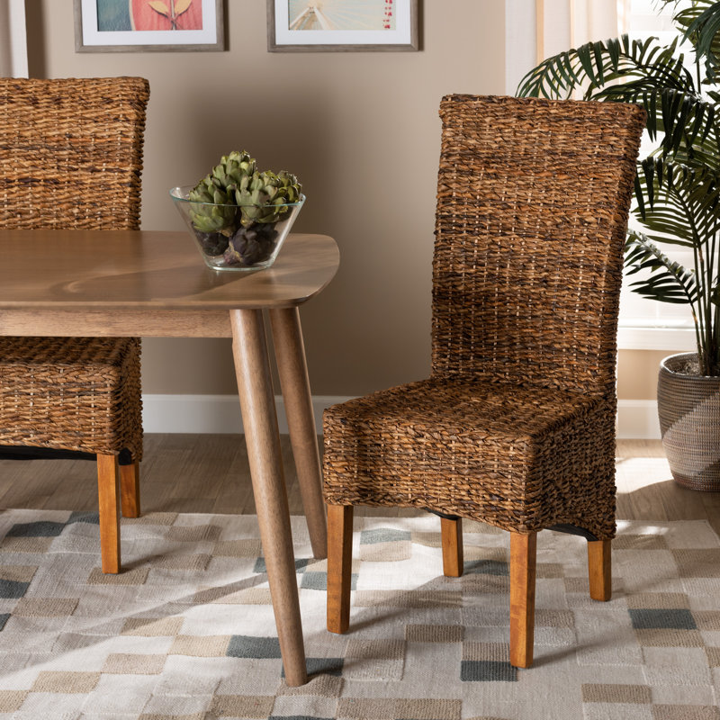 18.1'' H Upholstered Mahogany Parsons Chair, Brown, Brown