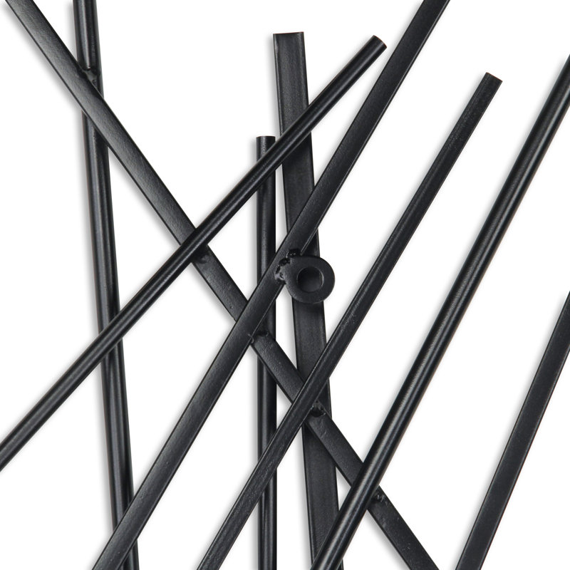 Handmade Modern Abstract Wall Decor on Metal, Black, 35" H x 33.5" W x 1.25" D