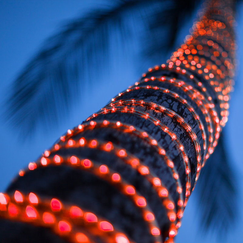 18FT 216 Light End-to-End Connectable LED Rope Lights, Red