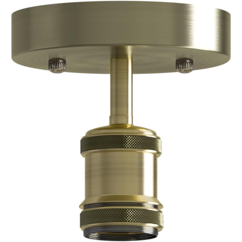Semi Flush Mount, Green Brass