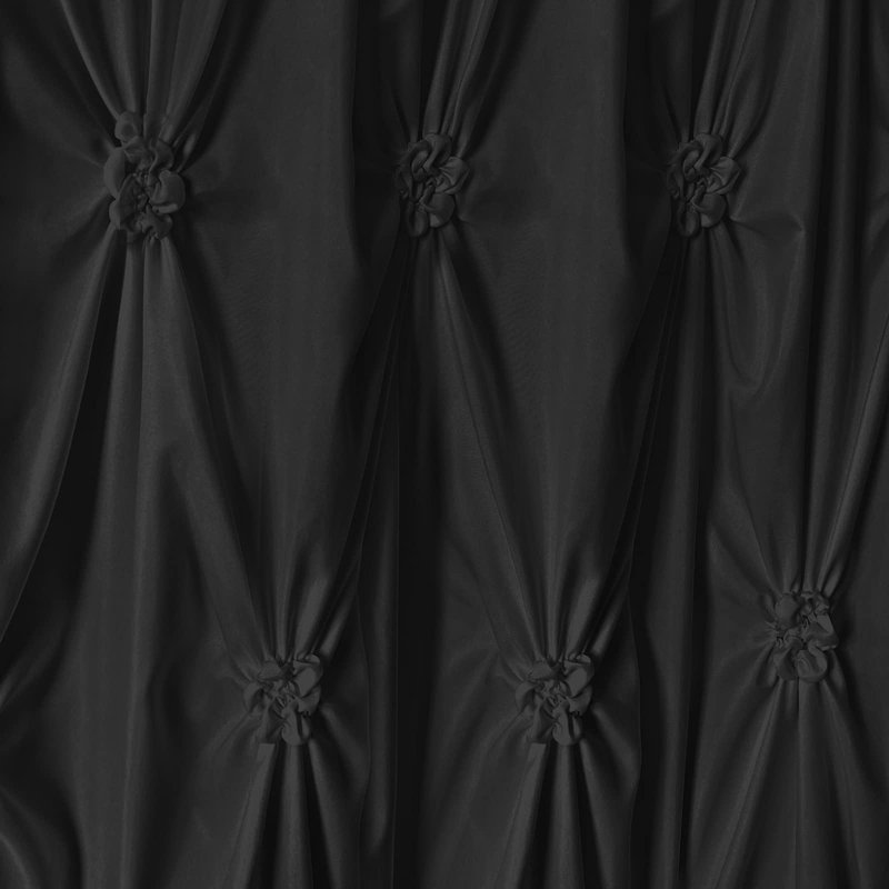 Jermesha Shower Curtain with Hooks Included, Black