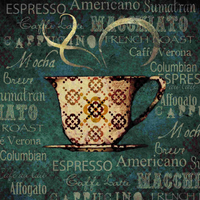 «Coffee Wordsmith», impression sur toile tendue
