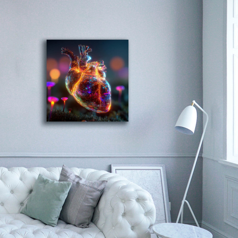  «Magnetic Heart 2» par Ann Klee, art mural sur toile, 37 po x 37 po, H 37 po x l 37 po
