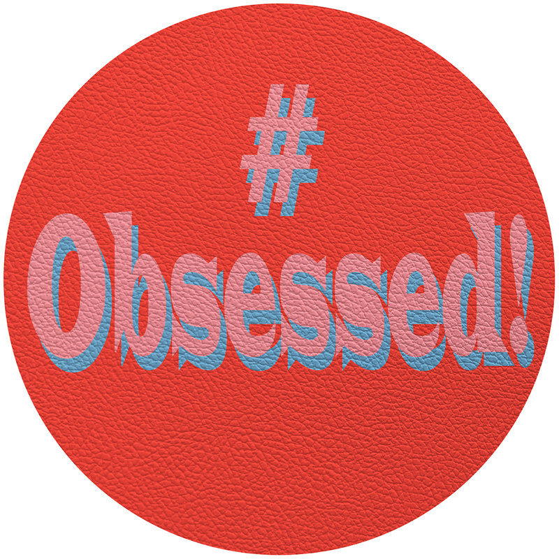 Obsessed 16" Vinyl Placemat, Red/Coral/Blue