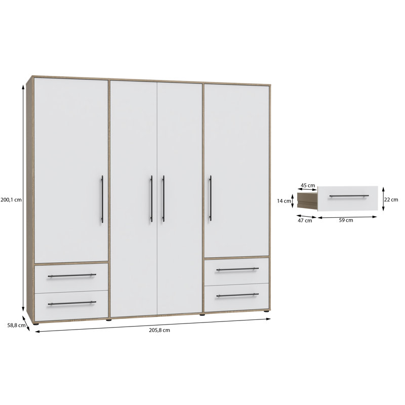 Minija 4 Door Wardrobe