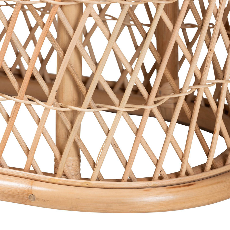 Repose-pieds bohémien en rotin naturel