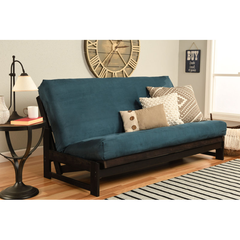 Canapé convertible à dossier large de 76 po de large Stratford, Microfibre / microsuède bleu