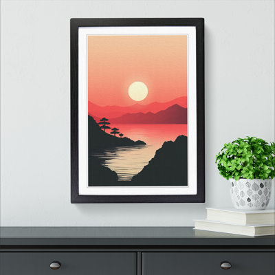 Japanese Sunset Minimalism No.3 - Framed Print