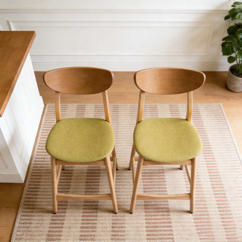 CHAISE DE COMPTOIR, Vert, Brun